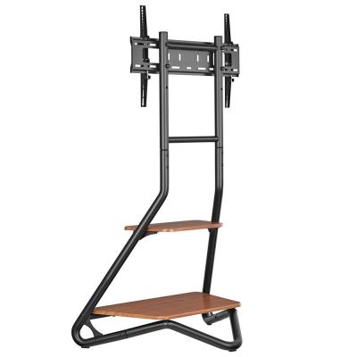 NEDIS podlahový TV stojan/ 37 - 75"/ nosnost 40 kg/ Bauhaus Design/ nastavitelné výšky/ MDF/ ocel/ černo-hnědý