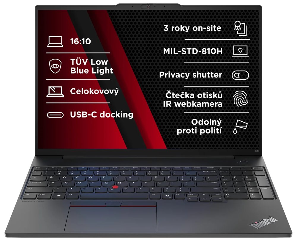 Lenovo E16 AMD G2/ Ryzen 5 7535HS/ 16GB DDR5/ 512GB SSD/ Radeon™ Graphics/ 16"WUXGA,matný/ W11P/ černý