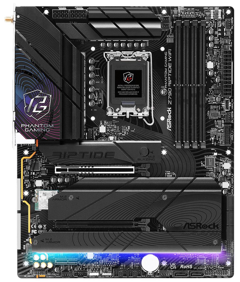 OPRAVENÉ - ASRock Phantom Gaming Z790 RIPTIDE WiFi / Intel Z790 / LGA1700 / 4x DDR5 DIMM / 5x M.2 / HDMI / DP / USB-C / ...