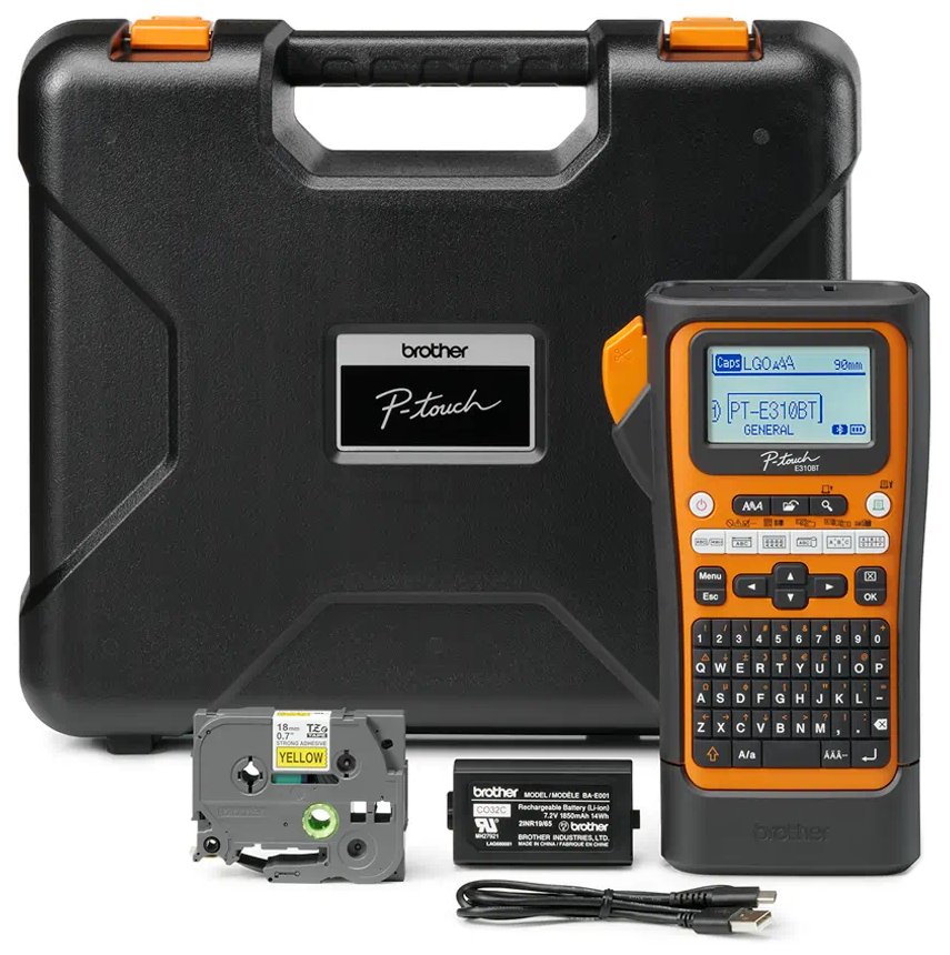 BROTHER tiskárna samolepicích štítků Brother PT-E310BTVP / 18mm / USB / bat. provoz / kufr