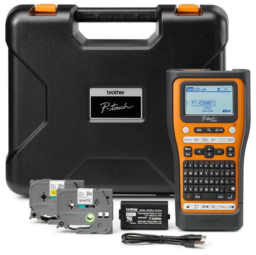 BROTHER tiskárna samolepicích štítků Brother PT-E560BTVP / 24mm / USB / BT / bat. provoz / kufr
