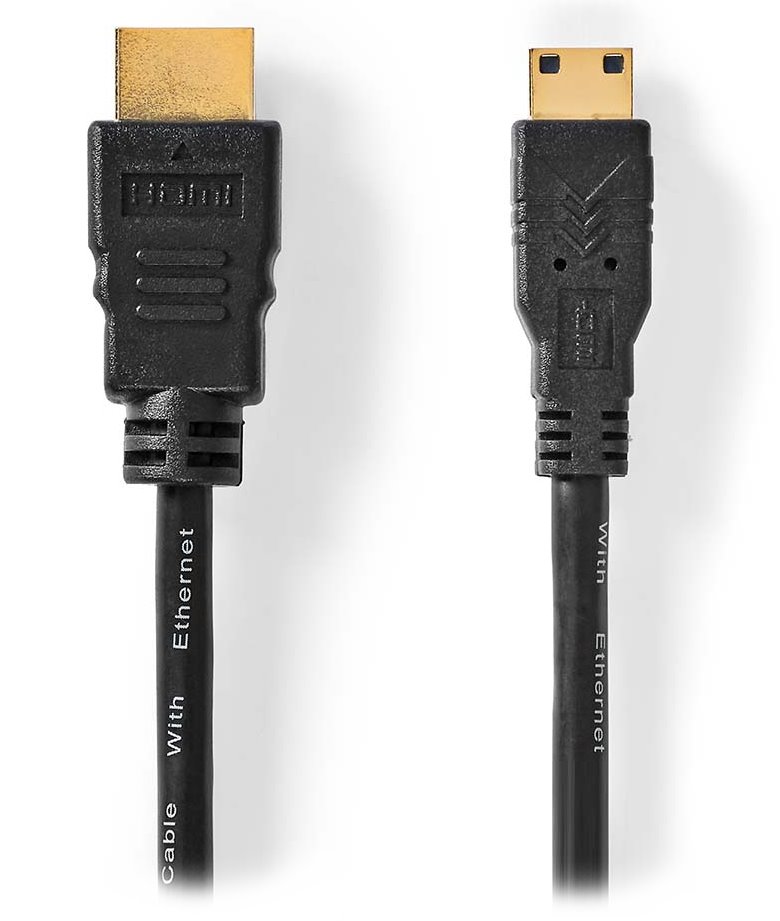 NEDIS High Speed HDMI 1.4 kabel s ethernetem/ 4K@30Hz/ zlacené konektory HDMI-mini HDMI/ černý/ bulk/ 3m