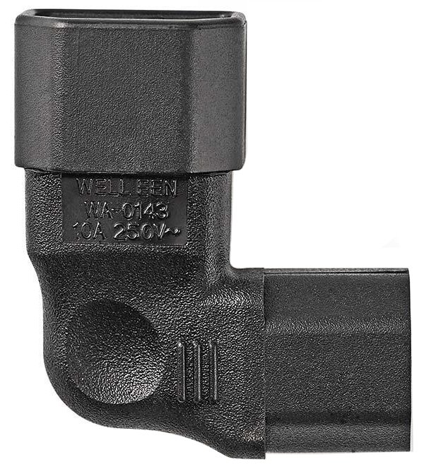 NEDIS napájecí adaptér z IEC-320-C13 na IEC-320-C14/ úhlový levý/ černý