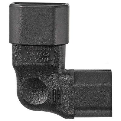 NEDIS napájecí adaptér z IEC-320-C13 na IEC-320-C14/ úhlový levý/ černý