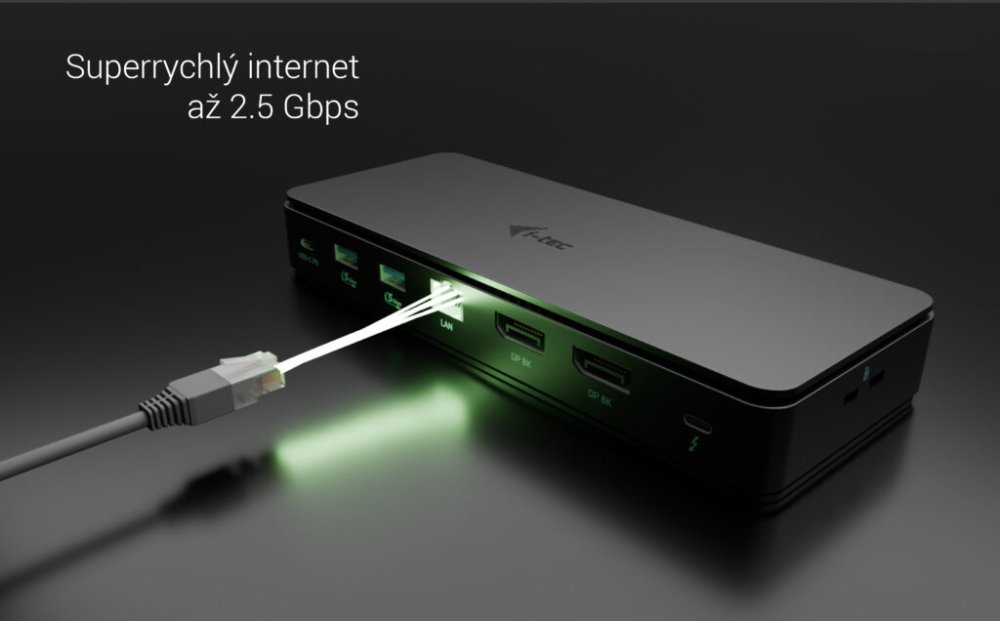 i-tec dokovací stanice Gen3 Thunderbolt4 2x Display, 7x USB, 2.5 GLAN, Power Delivery 92 W
