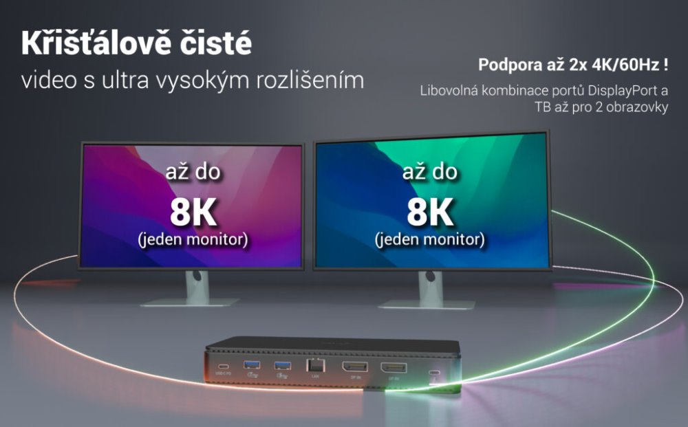 i-tec dokovací stanice Gen3 Thunderbolt4 2x Display, 7x USB, 2.5 GLAN, Power Delivery 92 W