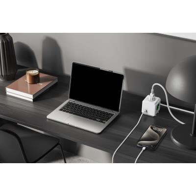 Cubenest Powercube Extended USB PD 20W, A+C, 4× zásuvka, 1,5m, bílá/zelená, dětská pojistka, uzemnění, dok, 10A/250V
