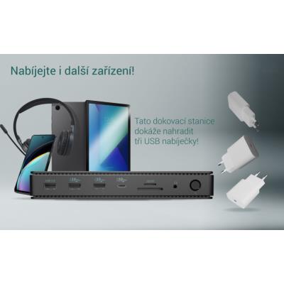 i-tec dokovací stanice Gen3 Thunderbolt4 2x Display, 7x USB, 2.5 GLAN, Power Delivery 92 W