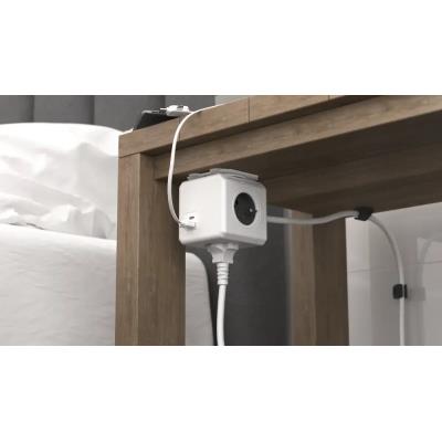 Cubenest Powercube Extended USB PD 35W, 2xUSB-C, 4× zásuvka, 1,5m, bílá/šedá, dětská pojistka, uzemnění, montážní dok