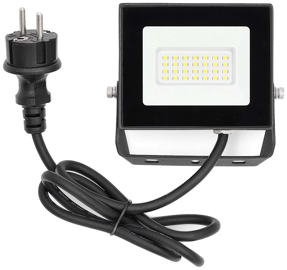 NEDIS LED reflektor/ 4000 K/ 1620 lm/ IP65/ energetická třída F/ kabel 1 m/ černý