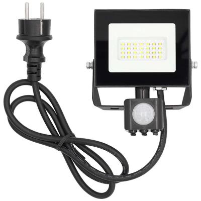 NEDIS LED reflektor se senzorem/ 4000 K/ 1620 lm/ IP44/ energetická třída F/ kabel 1 m/ černý