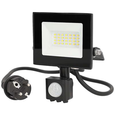 NEDIS LED reflektor se senzorem/ 4000 K/ 1620 lm/ IP44/ energetická třída F/ kabel 1 m/ černý