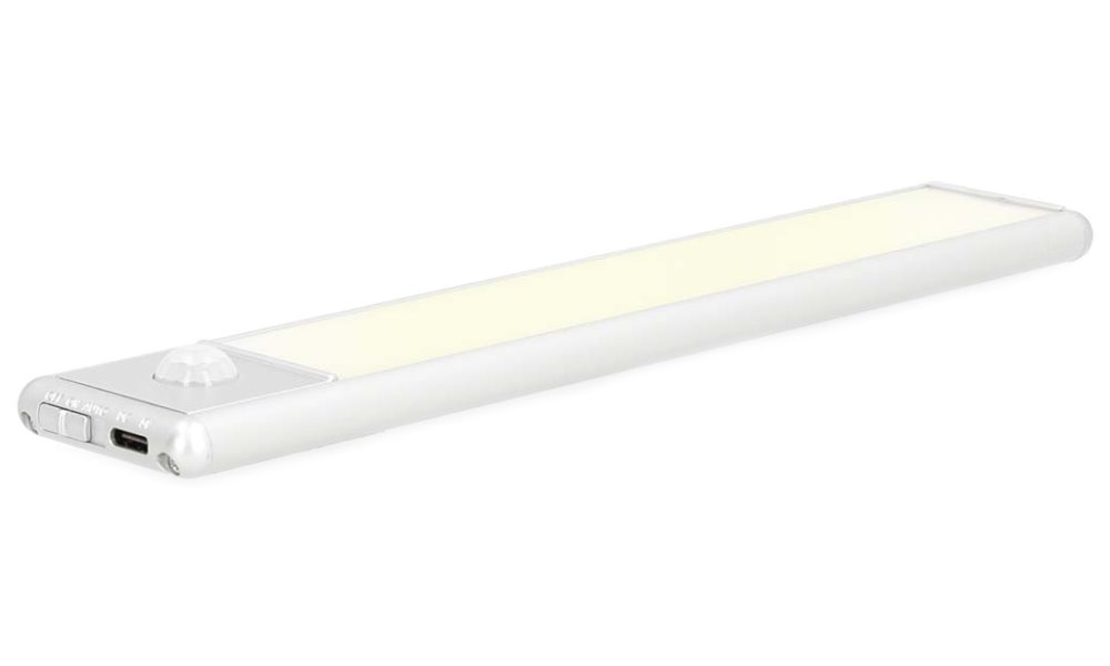 NEDIS skříňové světlo/ 3000 K/ 110 lm/ světelný senzor/ provozní doba 10 h/ napájení z baterie/ 5 V DC/ USB-C/ kabel 30