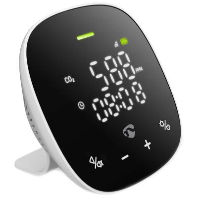 NEDIS Wi-Fi chytrý monitor kvality ovzduší/ včetně displeje/ Oxid uhličitý (CO2)/ teplota / vlhkost/ černo-bílý