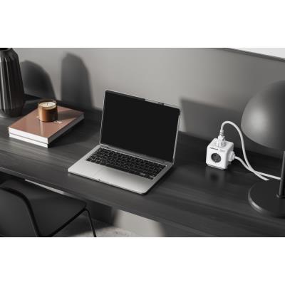 Cubenest Powercube Extended, 5× zásuvka, 1,5 m,  bílá/šedá, dětská pojistka, uzemnění, dok, max. 10A/250V~2500W