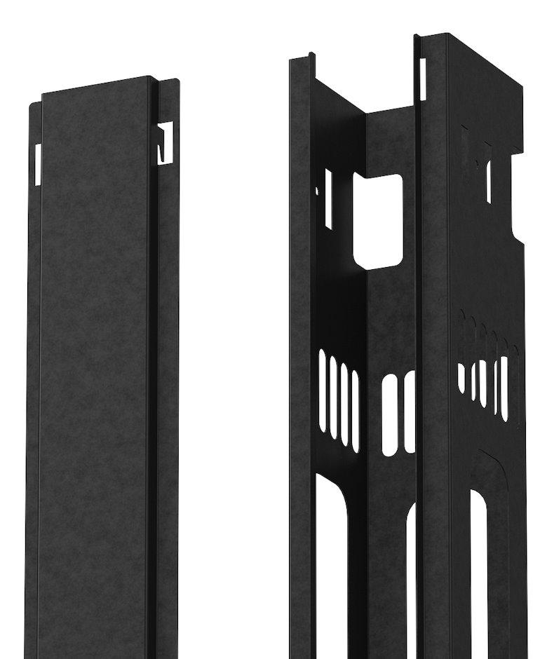 Solarix vertikální vyvazovací žlab 45U kovový s krytem, BK, VVZ-K-45-B