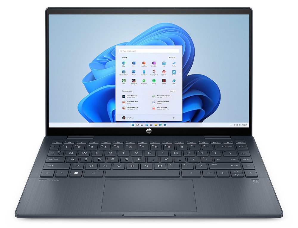 HP Pavilion x360 14-ek1010nc/ Intel U300/ 4GB DDR4/ 128GB SSD/ Intel UHD Graphics/ 14"FHD,touch/ W11HS/ modrý