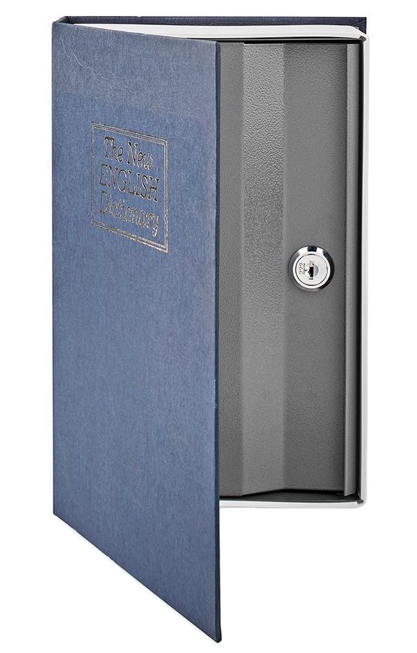 NEDIS trezor v podobě knihy/ zámek/ 2 klíče/ objem 1,6 L/ ABS/ocel/ černý