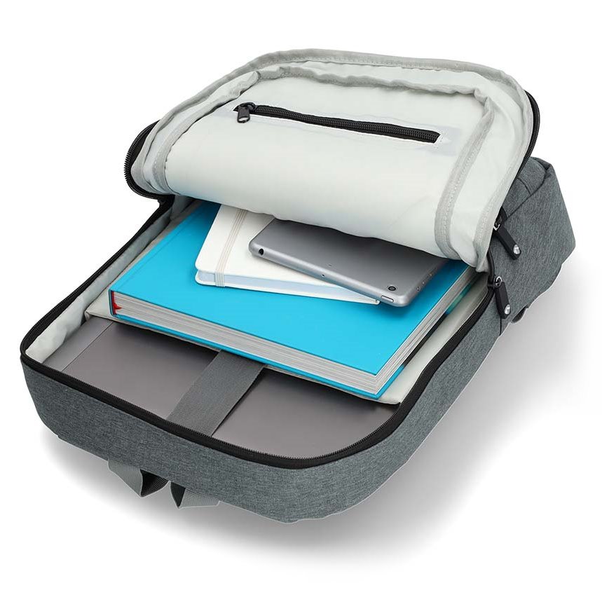 NEDIS batoh na notebook/ 10 - 16 "/ 10 přihrádek/ rozměry 430 mm / 50 mm / 290 mm/ polyester/ šedý