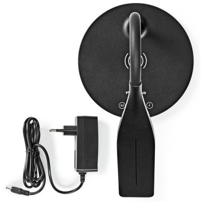 NEDIS LED lampička/ Qi nabíjení/ 15 W/ 100-240V/ přirozená, studená, teplá bílá/ stmívatelná/ 350lm/ 2700 - 6500K/ černá