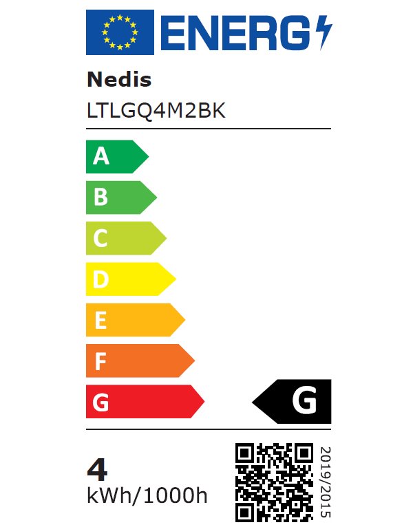 NEDIS LED lampička/ Qi nabíjení/ 15 W/ 100-240V/ přirozená, studená, teplá bílá/ stmívatelná/ 350lm/ 2700 - 6500K/ černá