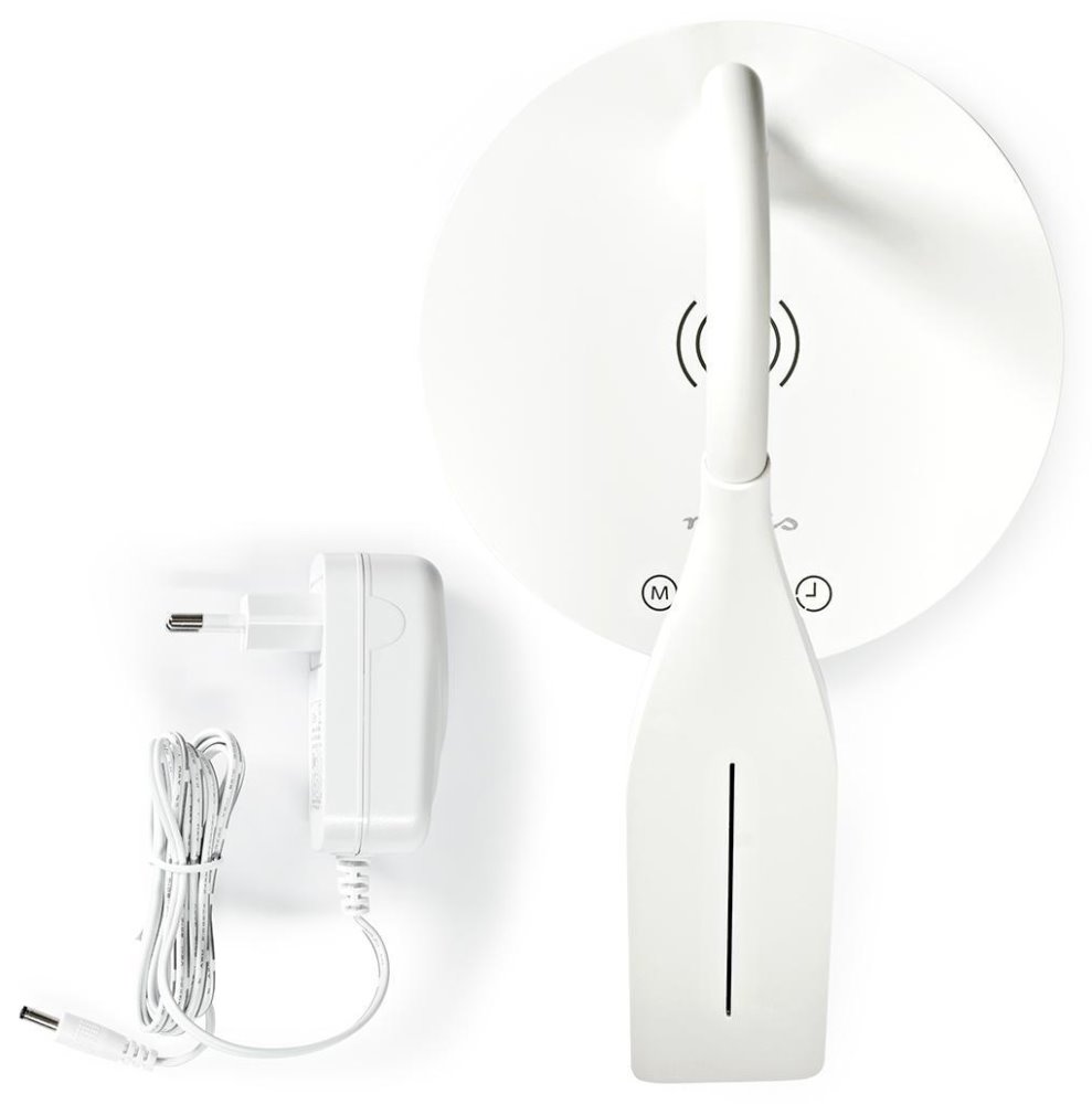 NEDIS LED lampička/ Qi nabíjení/ 15 W/ 100-240V/ přirozená, studená, teplá bílá/ stmívatelná/ 350lm/ 2700 - 6500K/ bílá