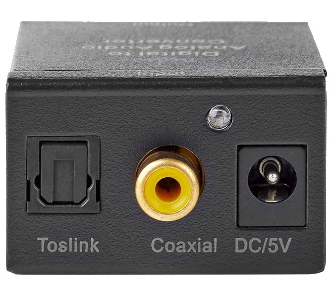 NEDIS digitální audio převodník/ vstup 1x digitální RCA / 1x TosLink/ výstup 1x (2x RCA) / 1x 3,5 mm / černý