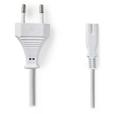 NEDIS napájecí kabel 230V pro adaptéry/ přípojný/ Euro zástrčka/ konektor IEC-320-C7/ dvoulinka/ bílý/ bulk/ 2m
