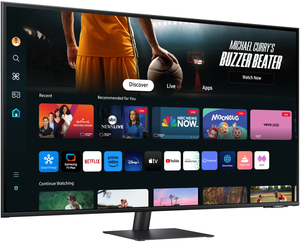 Samsung Smart Monitor M7 43" / M70D / 4K UHD 3840x2160 / 16:9 / VA / 4ms / 60Hz / HDMI/DP/USB/USB-C/WiFi/BT/VESA/Repro