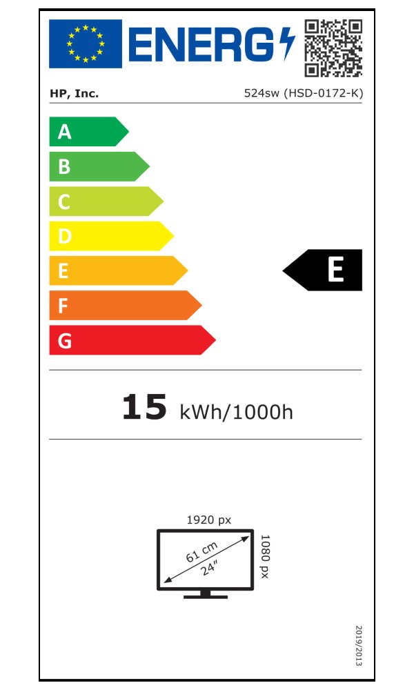 HP 524sw/ 23,8"/ 1920x1080/ IPS/ 5ms/ 300 cd/m2/ 1500:1/  VGA/ HDMI/ bílo-stříbrný