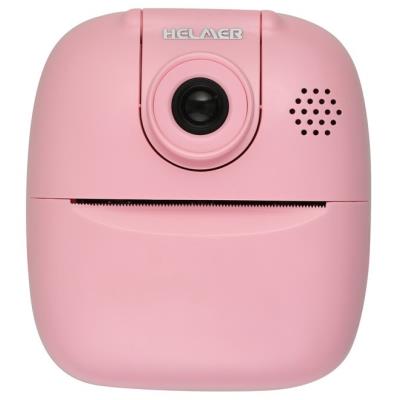 HELMER přenosná termo mini tiskárna s kamerou a fotoaparátem TP02/ 2.0" IPS/ 1200mAh/ USB-C/ Android/ iOS/ růžová