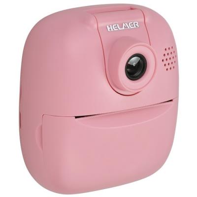 HELMER přenosná termo mini tiskárna s kamerou a fotoaparátem TP02/ 2.0" IPS/ 1200mAh/ USB-C/ Android/ iOS/ růžová