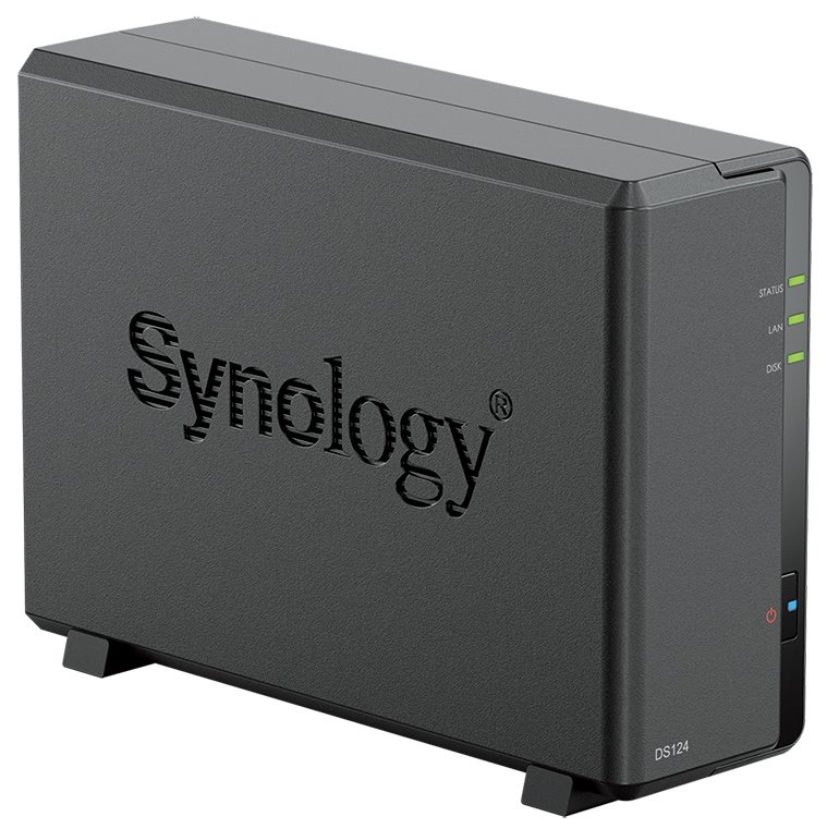 Synology DS124   1x SATA, 1GB RAM, 2x USB 3.0, 1x GbE