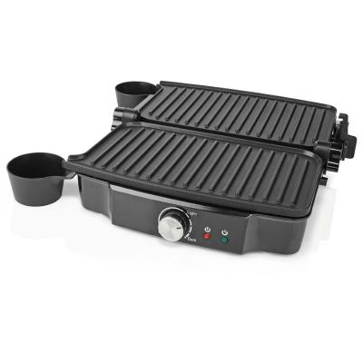 NEDIS kontaktní gril/ výkon 1500 W/ velikost desky 27,8 x 17 cm/ nerezová ocel/plast/ černo-stříbrný