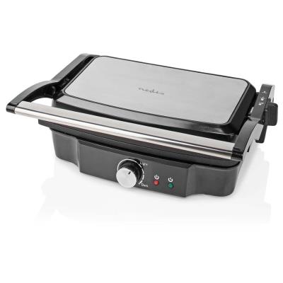 NEDIS kontaktní gril/ výkon 1500 W/ velikost desky 27,8 x 17 cm/ nerezová ocel/plast/ černo-stříbrný