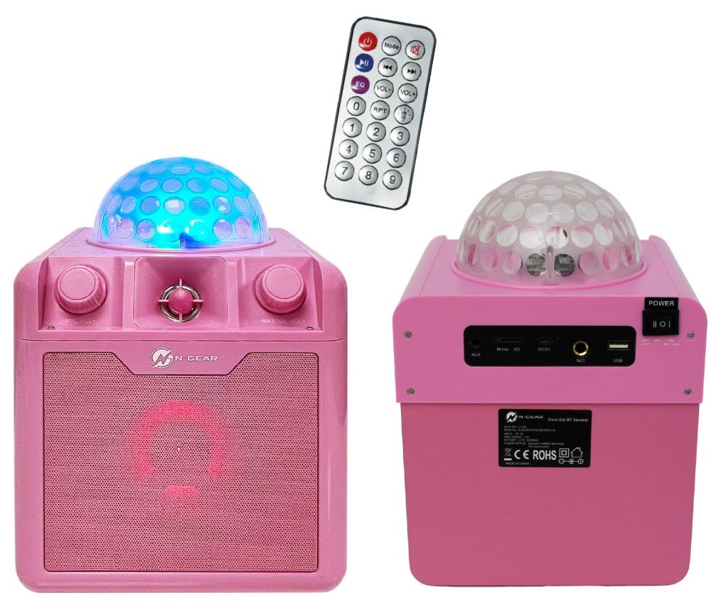 N-GEAR Block Disco Block 410/ 50W/ BT/ Disco LED/ 1x MIC/ Růžová
