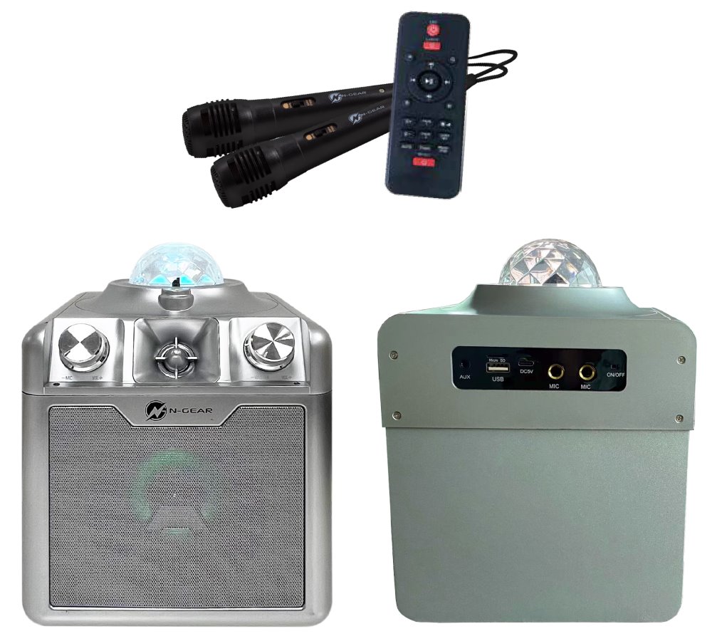 N-GEAR DISCO STAR 710S/ BT/ 50W/ USB/ MICRO SD/ DO/Disco LED/ 2x MIC / stříbrný