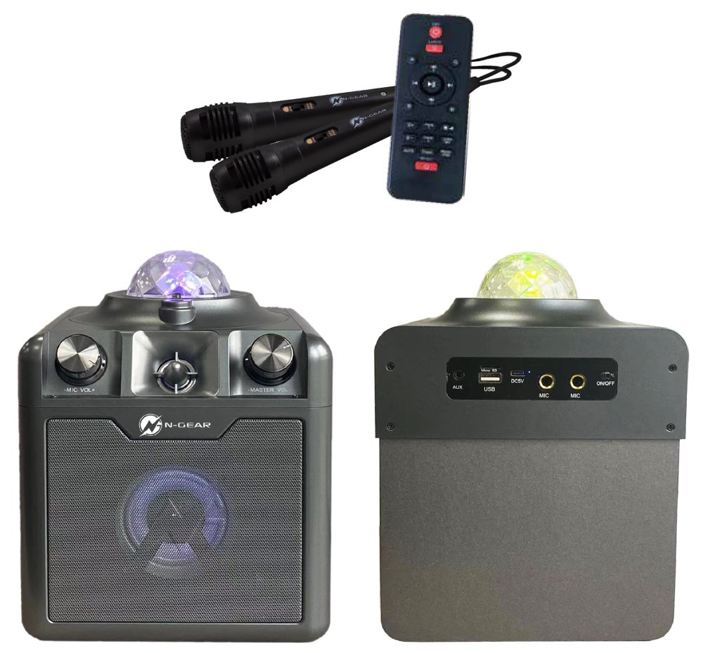N-GEAR DISCO STAR 710SG/ BT/ 50W/ USB/ MICRO SD/ DO/Disco LED/ 2x MIC / Šedá