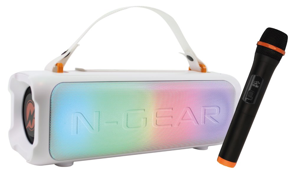 N-GEAR PARTY LET'S GO PARTY SPEAKER BLAZOOKA 703 / BT/ 100W/ USB/Disco LED/ MIC / bílý