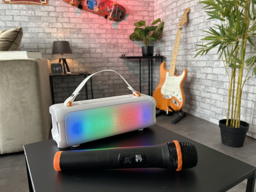 N-GEAR PARTY LET'S GO PARTY SPEAKER BLAZOOKA 703 / BT/ 100W/ USB/Disco LED/ MIC / bílý