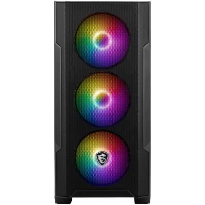 MSI skříň MAG FORGE M100R/ bez zdroje/ levé temperované sklo/ 4x 120 mm A-RGB fan/ 1x USB3.2/ černá
