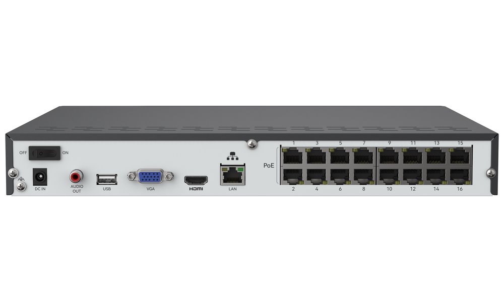 Reolink NVS16 síťový videorekordér 16 kanálů až 16MP, 1x GWAN, 16x PoE, 2x SATA, včetně 4TB HDD, VGA, HDMI, USB