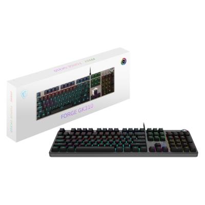 MSI herní klávesnice FORGE GK310 Red/ drátová/ mechanická/ RGB podsvícení/ USB/ CZ+SK layout