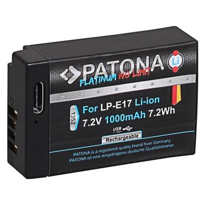 PATONA baterie pro foto Canon LP-E17 1000mAh Li-Ion Platinum USB-C nabíjení