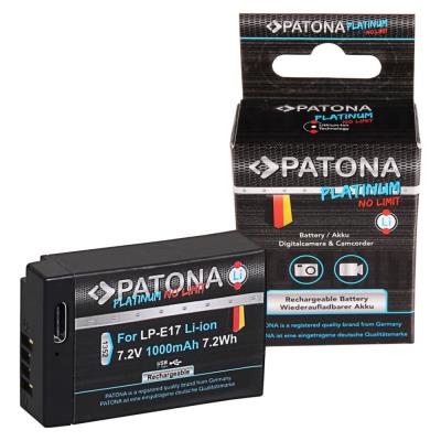 PATONA baterie pro foto Canon LP-E17 1000mAh Li-Ion Platinum USB-C nabíjení