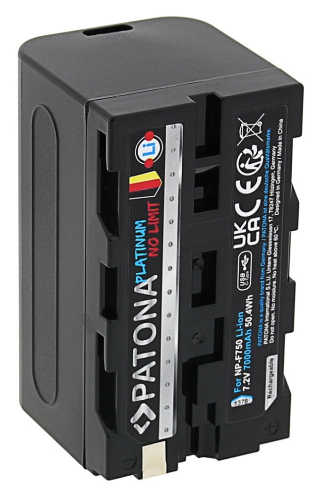 PATONA baterie pro digitální kameru Sony NP-F550/F750/F950 7000mAh Li-Ion Platinum USB-C nabíjení