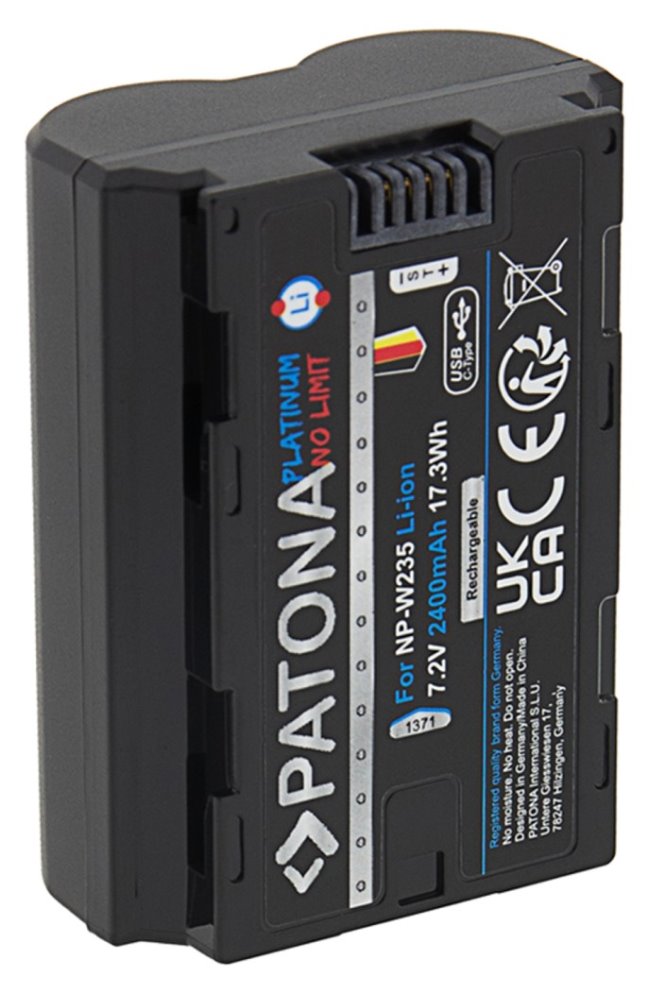 PATONA baterie pro foto Fuji NP-W235 2400mAh Li-Ion Platinum USB-C nabíjení