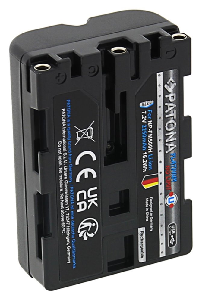 PATONA baterie pro foto Sony NP-FM500H 2250mAh Li-Ion Platinum USB-C nabíjení