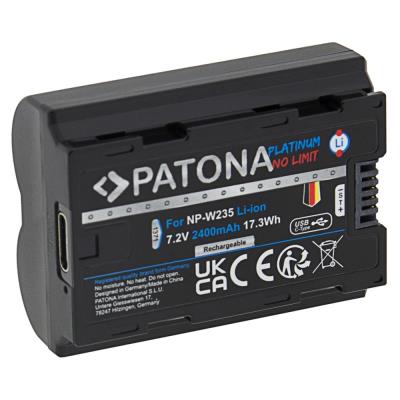 PATONA baterie pro foto Fuji NP-W235 2400mAh Li-Ion Platinum USB-C nabíjení