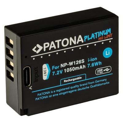 PATONA baterie pro foto Fuji NP-W126S 1050mAh Li-Ion Platinum USB-C nabíjení